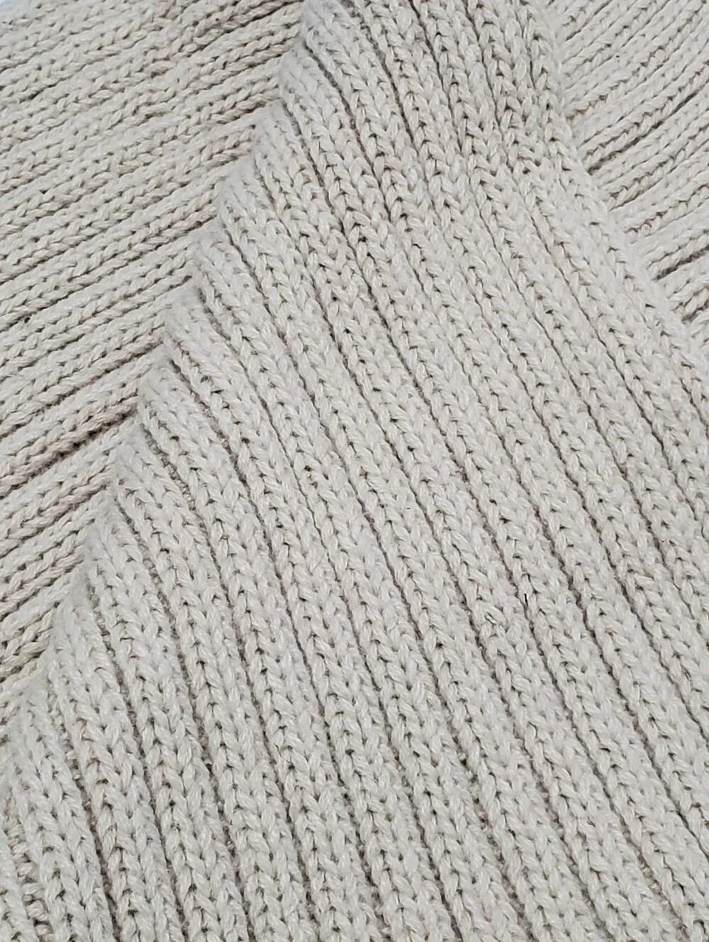 Fisfet Beige Cable Knit Unisex Scarf 72x9.5
